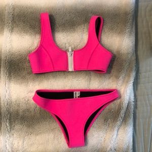 berry neon pink set- hoaka swimwear